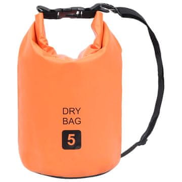 Vidaxl Torba Dry Bag oranžna 5 L PVC