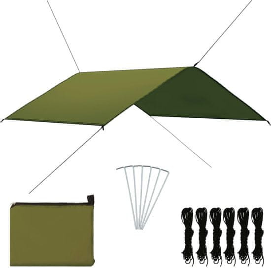 Vidaxl Zunanja ponjava 4x4 m zelena
