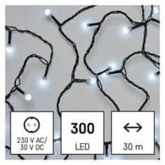 Emos 300LED svetlobna veriga - češnje, 30 m, IP44, hladna bela, časovnik