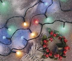 Emos LED božična cherry veriga – kroglice, 8 m, zunanja in notranja, večbarvna, časovnik