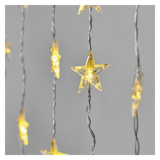 Emos LED božična zavesa - zvezde, 120 × 90 cm, notranja, topla bela, časovnik