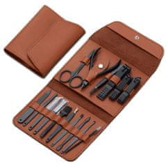 VivoVita Body Care Kit – Set za manikuro, pedikuro in nego obraza (16-delni), rjava