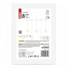 Emos Acrylic Star lučke, 8 LED, bele