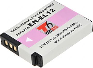 T6 power Baterija za Nikon EN-EL12, 1050mAh, 3,8Wh, črna