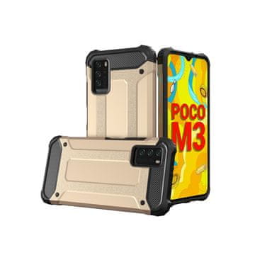 HURTEL Hybrid Armor ovitek za Xiaomi Redmi Note 10 5G / Poco M3 Pro - zlati