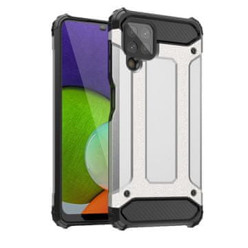 HURTEL Hybrid Armor ovitek za Samsung Galaxy A22 4G, srebrn