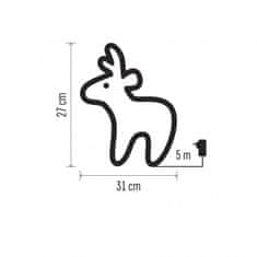 Emos LED božični jelenček, 31 cm, zunanji, hladna bela, časovnik