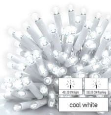 Emos svetlobna veriga, 50 LED, 3 m, utripajoča, hladno bela