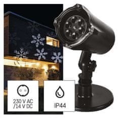 Emos božični projektor, LED, notranji in zunanji, snežinke, hladna bela