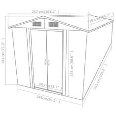 Vidaxl Vrtna lopa antracitna 257x779x181 cm pocinkano jeklo