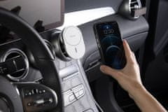 EPICO Ellipse polnilec za avto, brezžični, 15 W, belo-srebrn, s podporo za namestitev MagSafe in vključenim adapterjem (9915111100037)