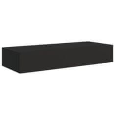 shumee Stenska polica s predalom črna 60x23,5x10 cm mediapan