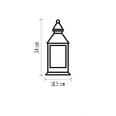 Emos LED dekoracija svečka (lanterna), črna, 24 cm, 3x AAA, notranja, vintage