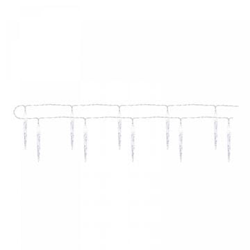 Emos LED božične ledene sveče, 10x, 1,35 m, 2x AA, notranja, hladna bela, časovnik