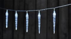 Emos LED božične ledene sveče, 10x, 1,35 m, 2x AA, notranja, hladna bela, časovnik