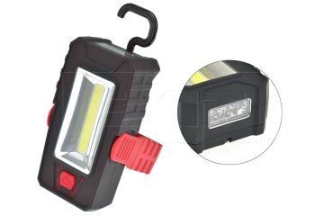 za nekaj evrov Delovna svetilka FX COB+LED (12 cm), rdeča