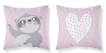 Detexpol Prevleka za blazino Sloth pink Bombaž, 40/40 cm