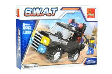 Zaparevrov Otroški komplet 0543, 100 kosov, S.W.A.T, oklepno vozilo, Peizhi
