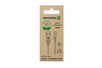 SWISSTEN Podatkovni kabel USB / USB-C, 1,2 m, bel, ekološko pakiranje