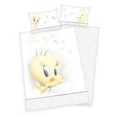 Herding Looney Tunes Tweety posteljno perilo za otroško posteljico Bio bombaž Bio bombaž, 100/135, 40/60 cm