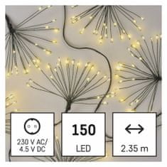 Emos LED lahka veriga - svetlobni šopi, nano, 2,35 m, za zaprte prostore, topla bela svetloba, časomer