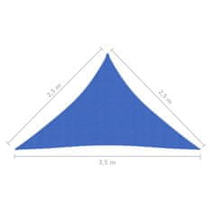Vidaxl Senčno jadro 160 g/m² modro 2,5x2,5x3,5 m HDPE