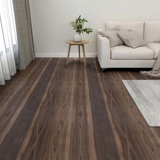 Vidaxl Samolepilne talne plošče 20 kosov PVC 1,86 m2 temno rjave