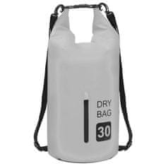 Vidaxl Torba Dry Bag z zadrgo siva 30 L PVC