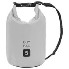 Vidaxl Torba Dry Bag siva 5 L PVC