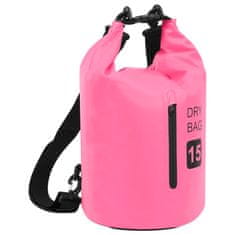 Vidaxl Torba Dry Bag z zadrgo roza 15 L PVC