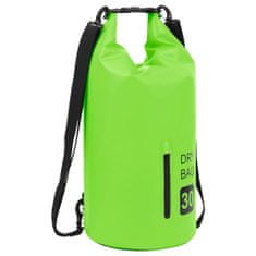 Greatstore Torba Dry Bag z zadrgo zelena 30 L PVC