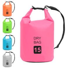 Vidaxl Torba Dry Bag roza 15 L PVC