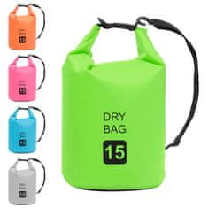 Greatstore Torba Dry Bag zelena 15 L PVC