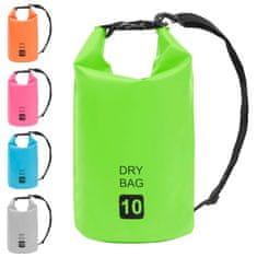 Greatstore Torba Dry Bag zelena 10 L PVC