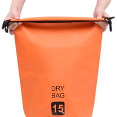 Vidaxl Torba Dry Bag oranžna 15 L PVC