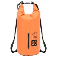 Vidaxl Torba Dry Bag z zadrgo oranžna 20 L PVC