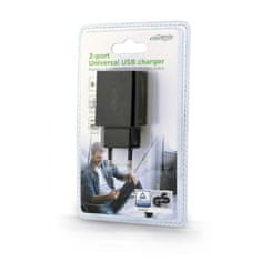 Energenie Napajalni adapter 2x USB, 2.1 A, črn