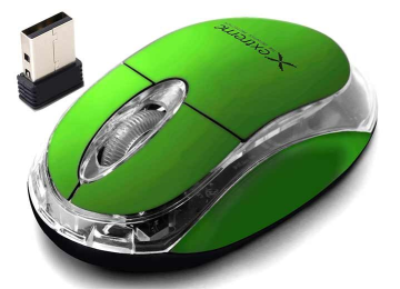 Esperanza Miška brezžična HARRIER RF nano, zelena, 1000dpi