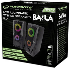 Esperanza Zvočniki BAILA, RGB, USB, stereo