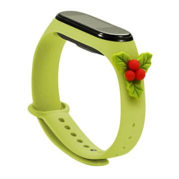 HURTEL Hurtel božični pašček za Xiaomi Mi Band 3/4, zelena, motiv holly