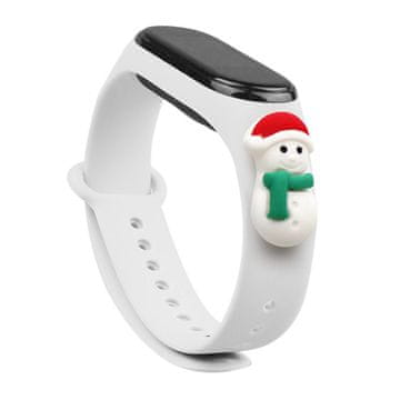HURTEL Hurtel božični pašček za Xiaomi Mi Band 3/4, bel, snežak