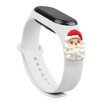 HURTEL Hurtel božični pašček za Xiaomi Mi Band 3/4, bel, Božiček