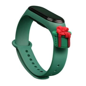 HURTEL Hurtel božični pašček za Xiaomi Mi Band 3/4, temno zelena, darilo