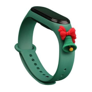HURTEL Hurtel božični pašček za Xiaomi Mi Band 3/4, temno zelena, zvonček