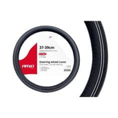 AMIO Prevleka za volan črna z belo črto M (37-39cm)