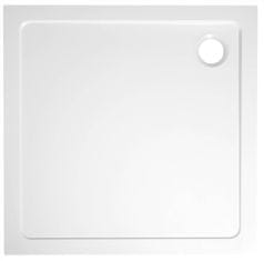 AQUALINE AQUALINE TECMI Kvadratna prha iz litega marmorja 80x80 cm, Bela