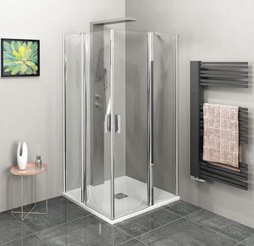 POLYSAN Čistilna Tuš ZOOM Kvadratna Stena 1000x1000mm s Čistim Steklom