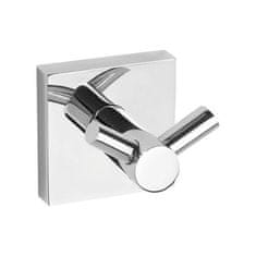 SAPHO Dvojni Kljukasti Nosilec za Brisače, Kromirana Medenina - X-SQUARE Serija