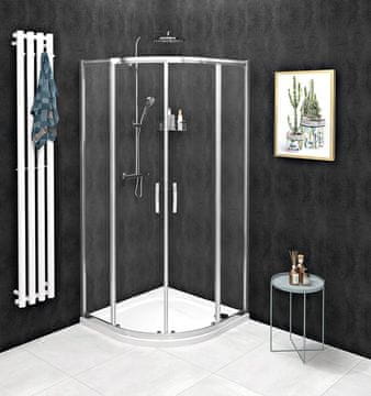 Gelco Četrtkrožna Sprchová Kabina SIGMA SIMPLY 90x90 mm, R550, Prozorno Steklo