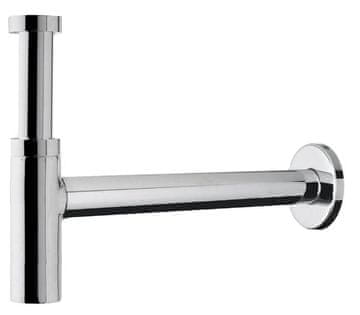 Omp Tea MINITOTI kromiran sifon za umivalnik 5/4", odtok 32 mm, kvadratna oblika, bela, emajlirana